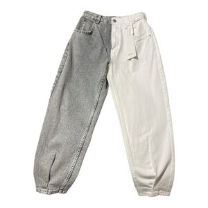 Bershka Two-Tone Gray and White Jeans